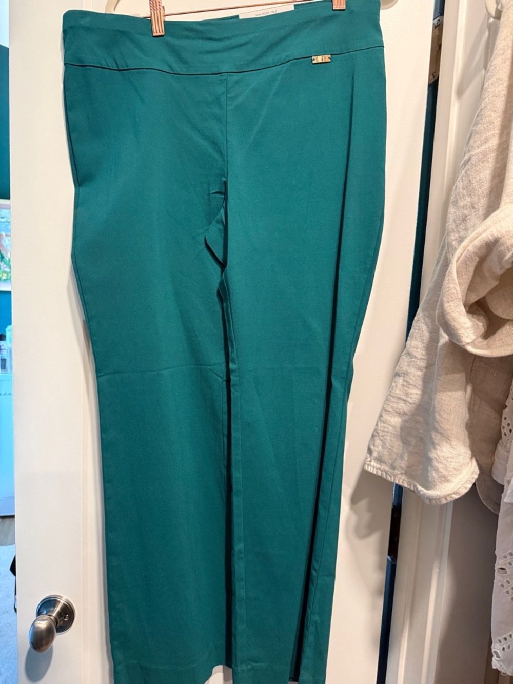 INC Mini Bootcut Slacks in Green Tourmaline (Emerald Green) NWT